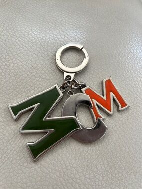 MCM Bag Charm, Keychain - Green, Orange, Silver